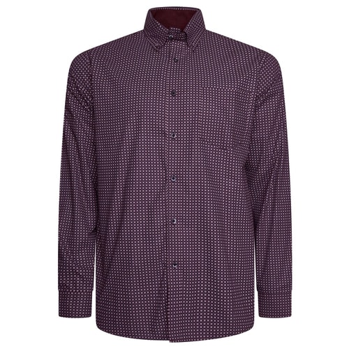 KAM Long Sleeve Geo All Over Print Shirt Fig